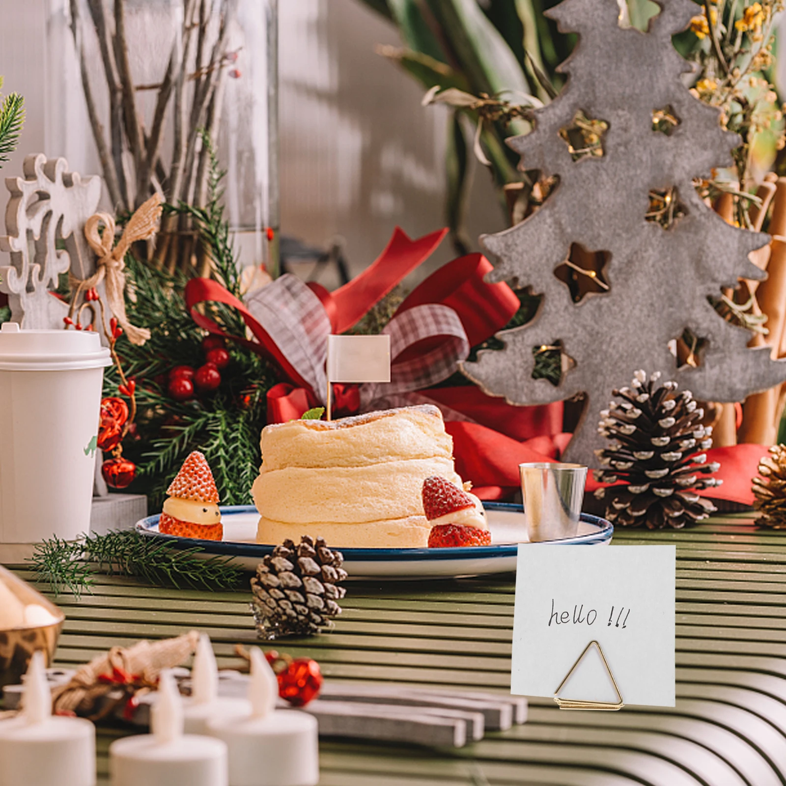 

30Pcs Triangle Shape Metal Paper Clips Multipurpose for Table Numbers Photos and Memo Displays Shaped Paper Clips