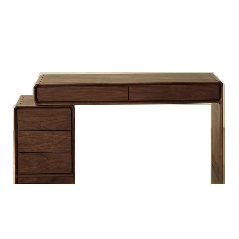 North American black walnut desk retractable corner writing desk simple solid wood desk study