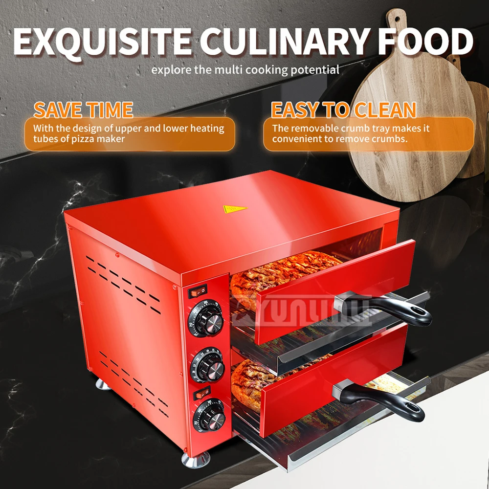 12-inch Electric Pizza Oven Toaster Outdoor Commercial Oven Double-layer Forno Per Forno Eletrico De Cozinha