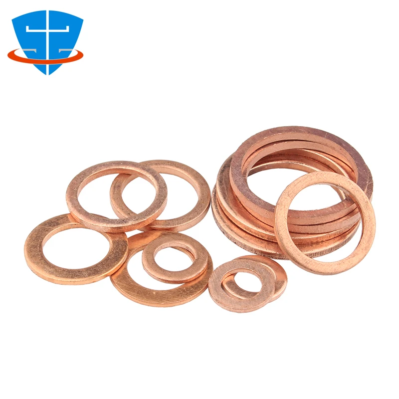 M6 M8 M10 M12 M14 M16 M18 M20 M22 M24 M27 M33 M36 Copper Washers Gasket Sealing Ring Flat Washer O Ring Solid Shim Metal Spacers