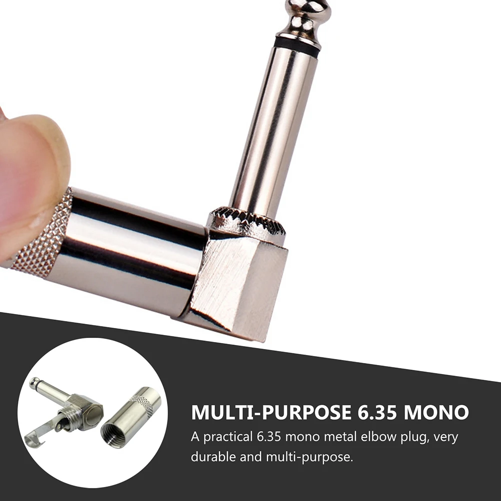 

2 PCS Electric Guitar Cable Plug Jack Supply Male Instrument Extension Cord Connector Accessories Metal
