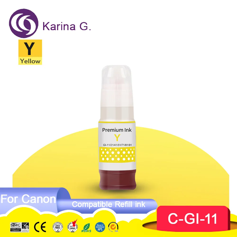 Imagem -05 - Garrafa de Tinta Recarregável para Impressora Canon Premium Compatível Water Based Bulk Gi11 Gi11 G3160 G2160