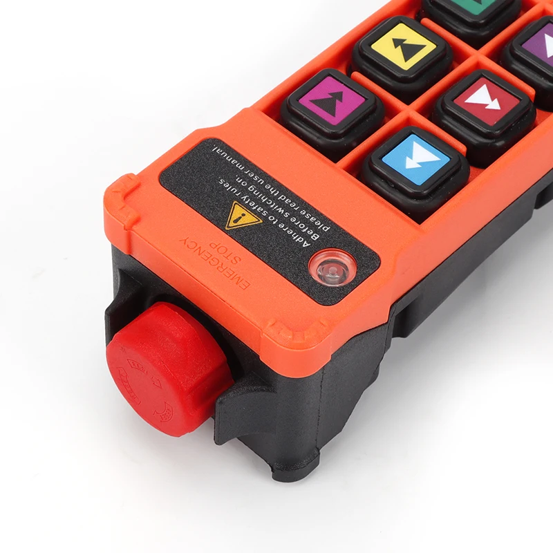 6 ปุ่มความเร็วคู่อุตสาหกรรมไร้สายวิทยุเครนรีโมทคอนโทรลสวิทช์รอกเหนือศีรษะ Bridge Crane Lift ต่อ H206 12-24V