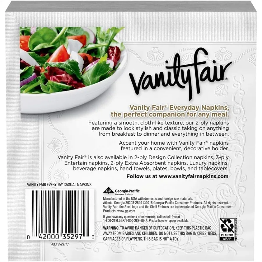 ヴァニティフェア エブリデイ ナプキン 550枚入り ホワイトペーパーナプキン 110枚入り 5パック