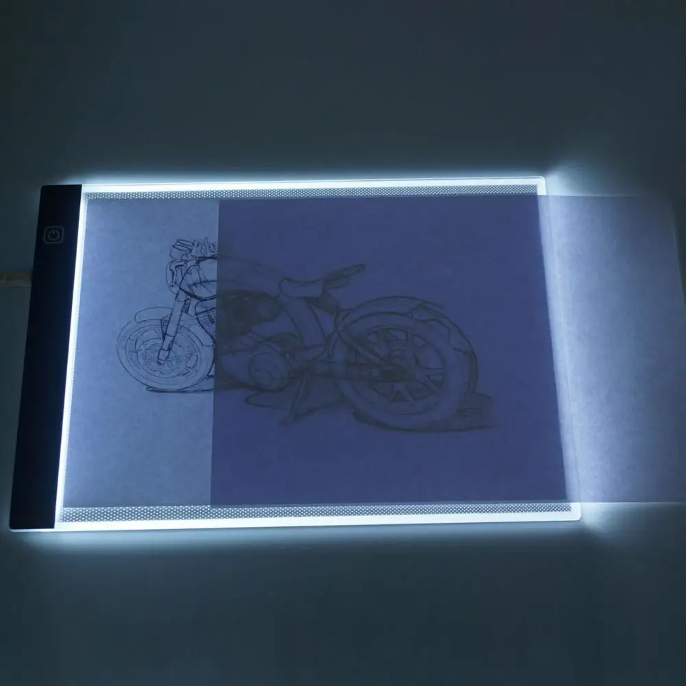 Tablero de copia LED, tablero de rastreo A4, plantillas de pintura, herramientas de copia de diseño ultrafino de animación con brillo ajustable