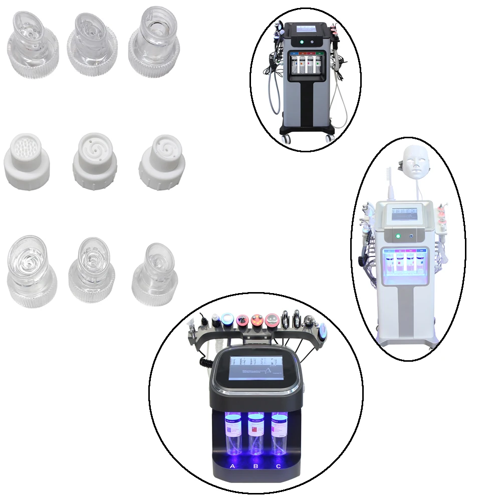 Puntas de hidrodermoabrasión de repuesto para máquina de belleza Facial de burbujas pequeñas de hidrógeno de 12/10 pulgadas, 1 accesorios de limpieza Facial