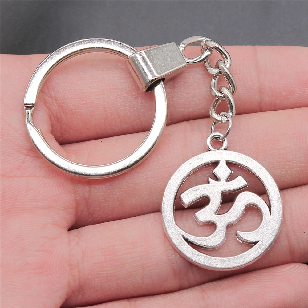 Fashion 2 Colors 25mm Om Sign Charms Pendants DIY Women & Men Jewelry Key Chain Souvenir Gift