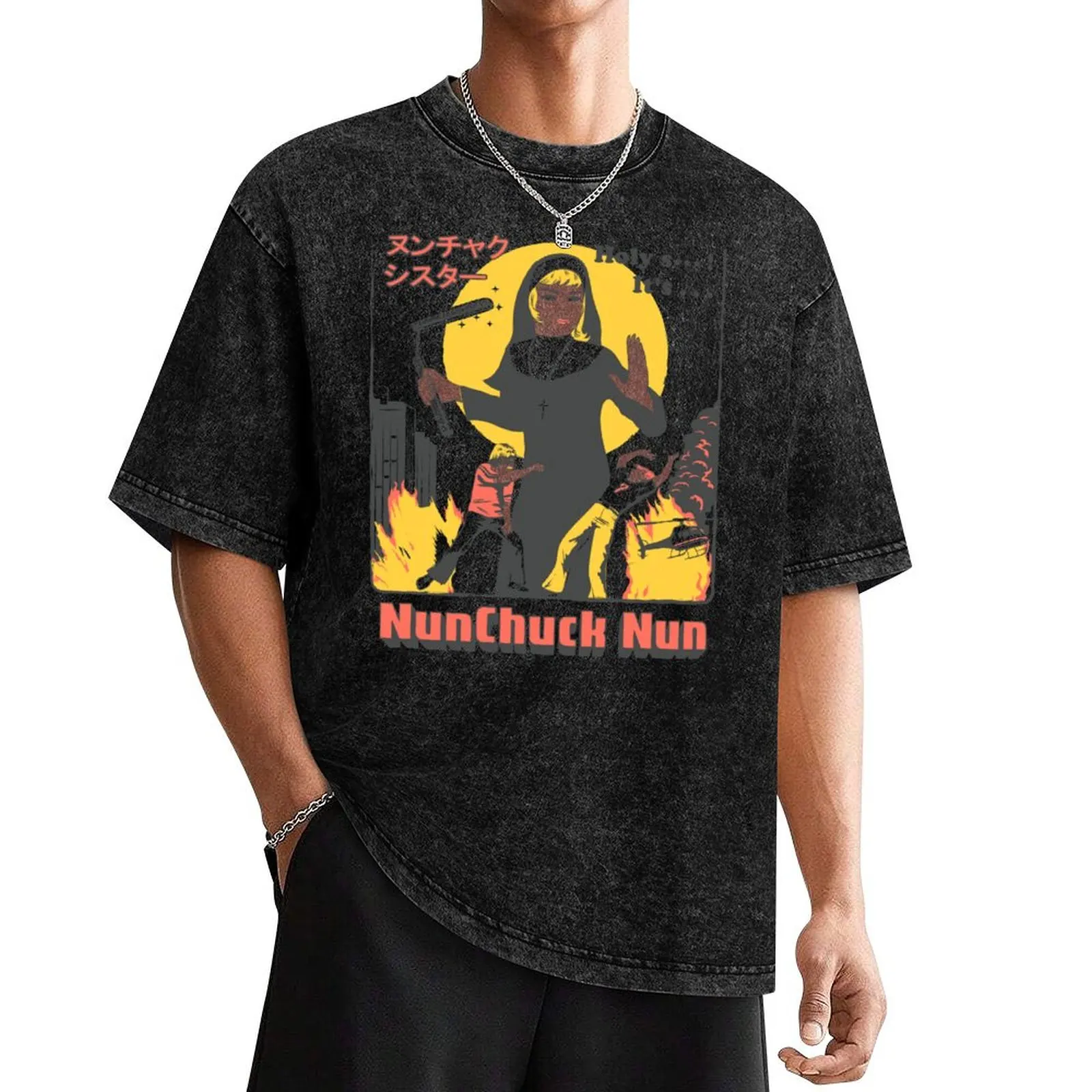 NUNCHUCK NUN T-Shirt affliction shirts Man t-shirt summer tops tee shirts for men