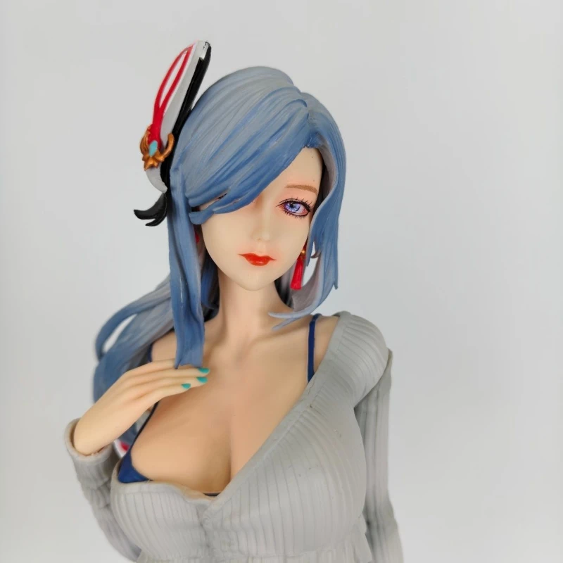 45cm Anime Genshin Impact Figures Sexy Model Shenhe Figurine Black Diamond Version Statue PVC Collection Decoration Room Toys