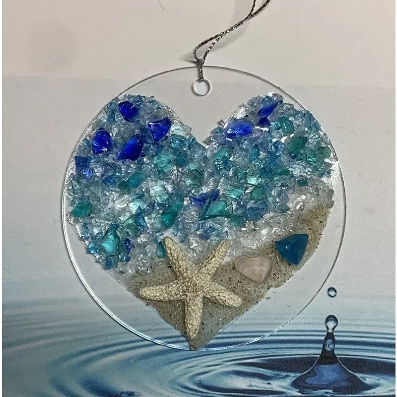 

Sea Glass Suncatcher Wave Beach Romantic Acrylic Flat Home Decorations для нового года декор для комнаты