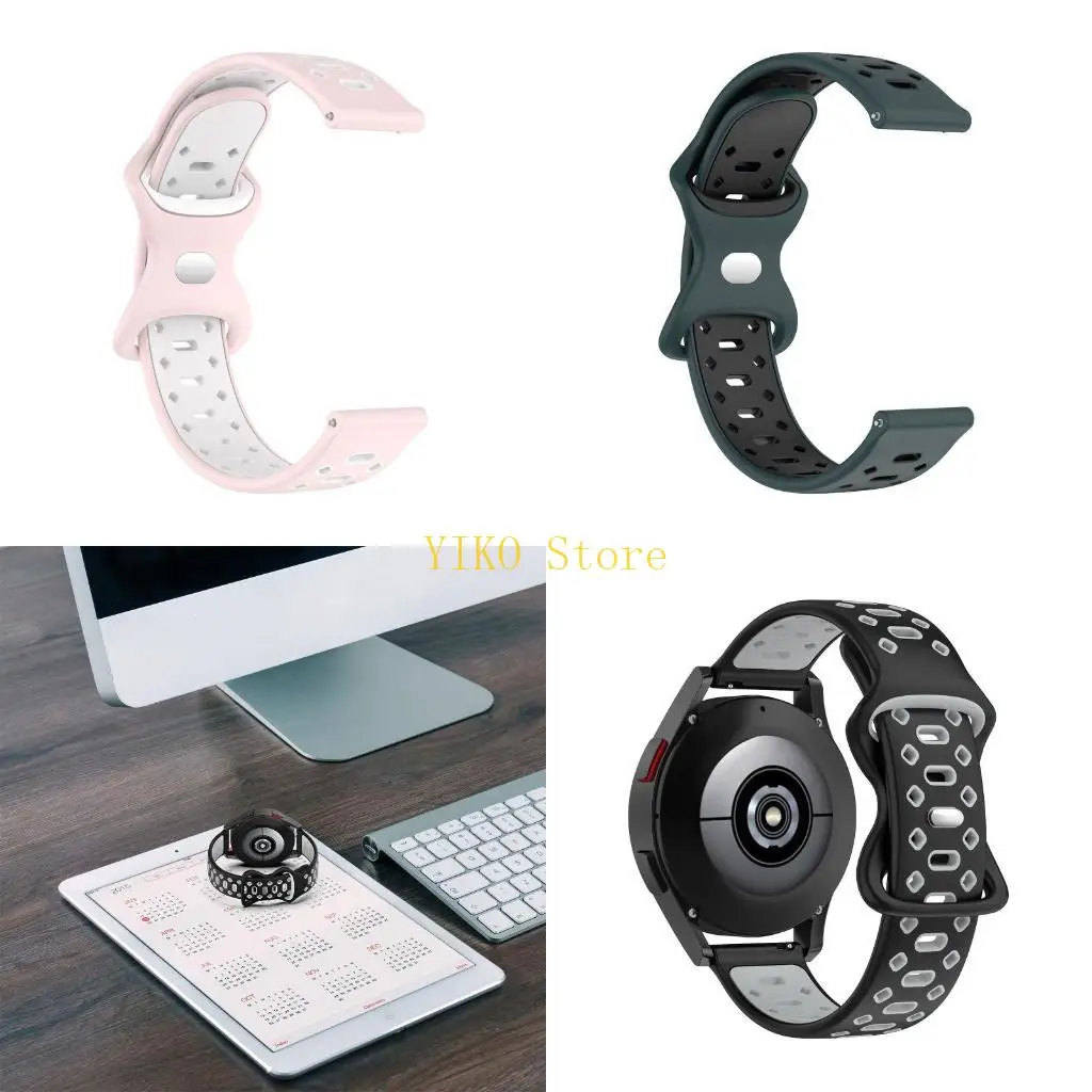 

K32C Quick Release Силиконовая двойная цветная полоса для GalaxyWatch 5 Antipcratch ремешок