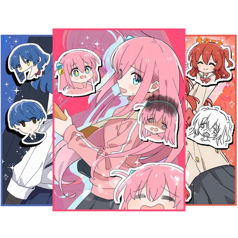 

60Pcs/Set ACG Cards Sleeve Bocchi The Rock Gotoh Hitori Kita Ikuyo Anime Game Characters Colorful DIY Cards Protective Cover Toy