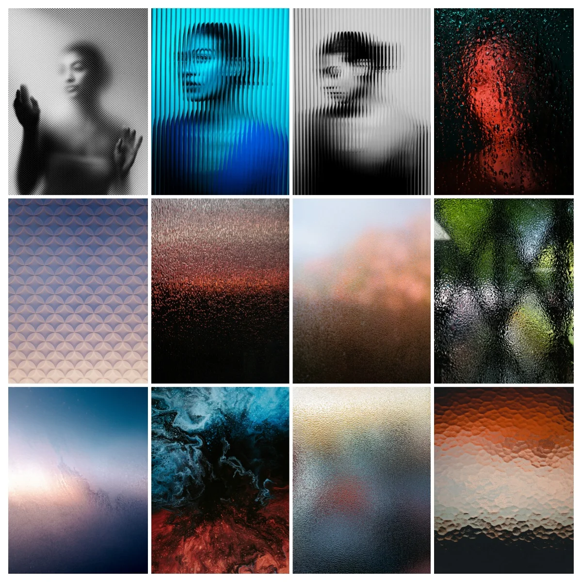 

Abstract Frosted Glass Door Sticker Self Adhesive Removable Blurred Figure Water Drop Door and Stick Door Decal for Home Decor