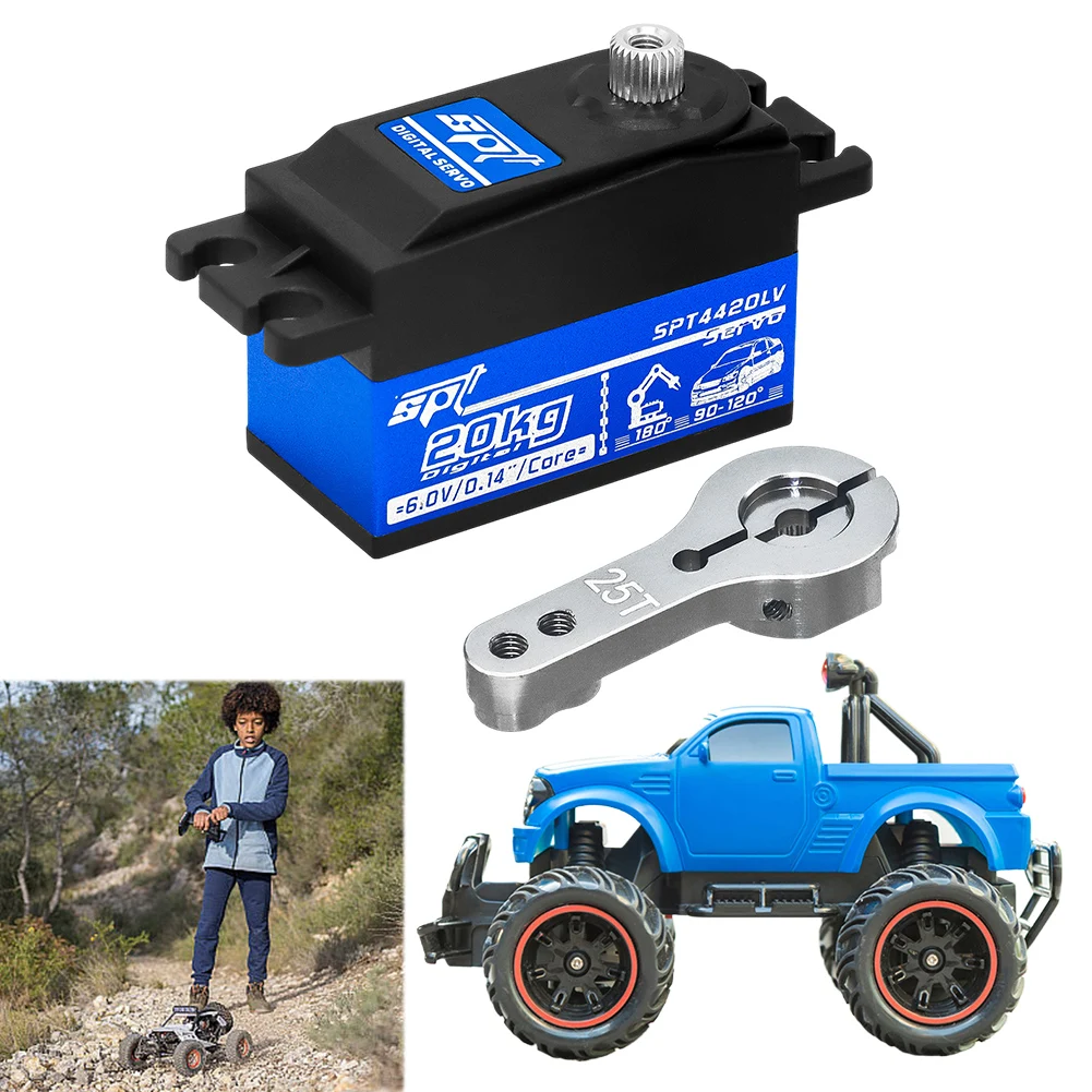 

20kg Metal Gear Servo with Steering Servo Arm RC Digital Micro Servo Mini Servo for Tamiya Kyosho On-Road Touring Drift Car/Boat