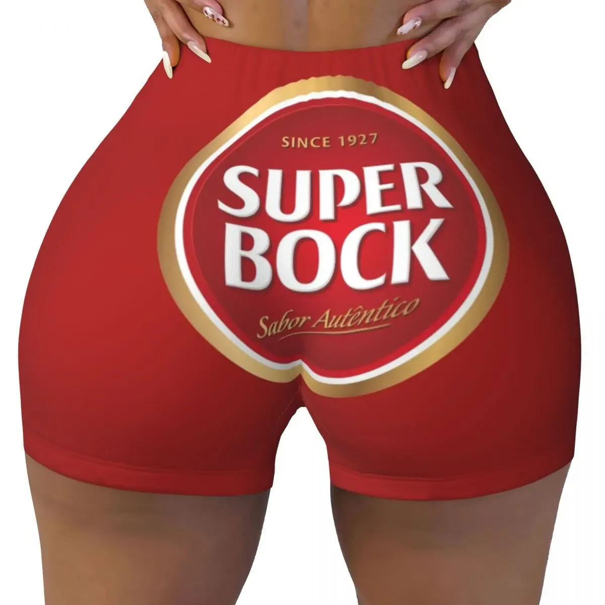 Custom Super Bock Women Gym Workout Running Shorts Athletic Volleyball Biker Yoga Shorts