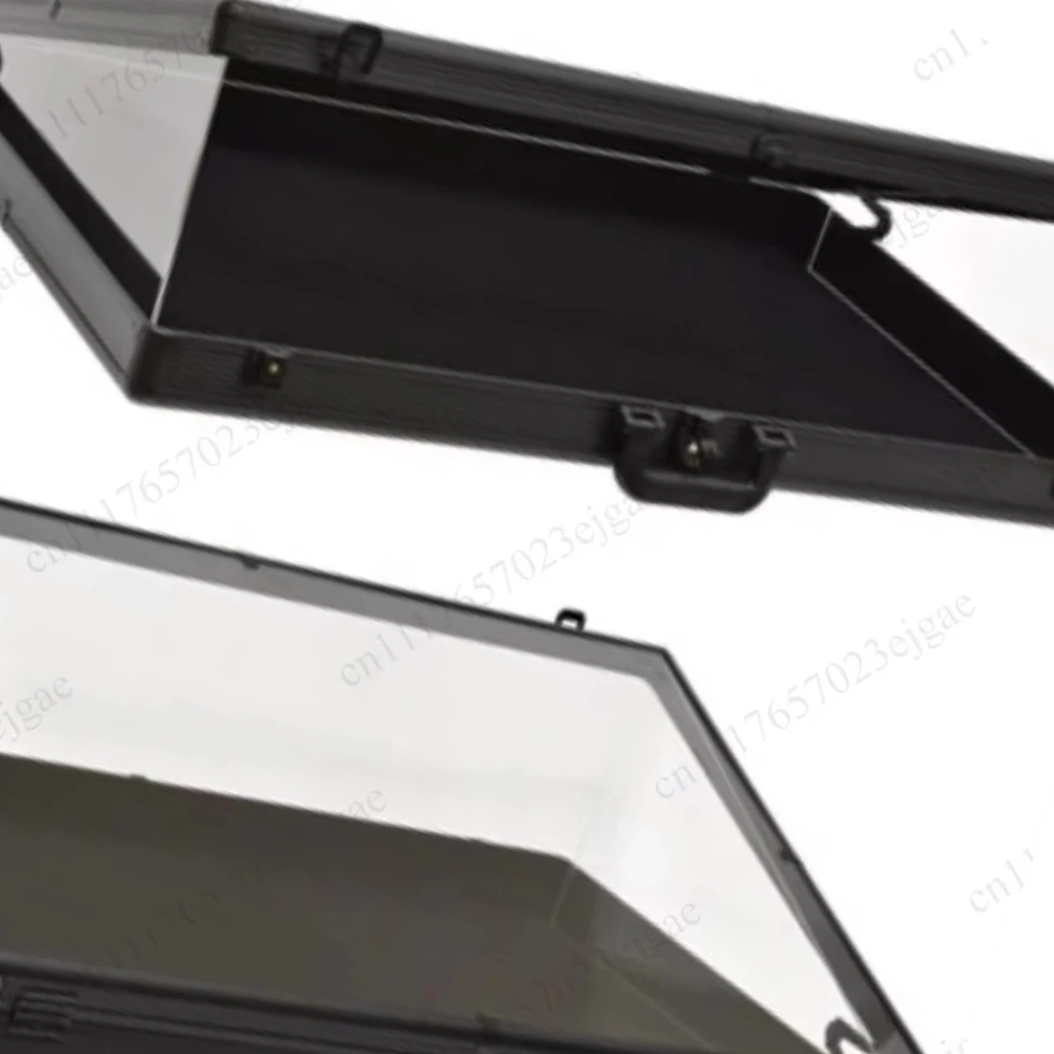 Silver Aluminum Acrylic Display Case with Lock Portable TCG Card Storage Stand for Trade Show
