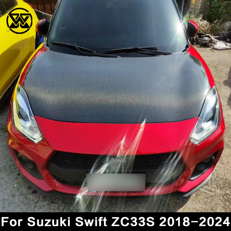 

Запчасти для Suzuki SWIFT Sport ZC33S из углеродного волокна, передний капот двигателя, Крышка вентиляционного отверстия, обновленный комплект кузова, Стайлинг автомобиля 2018-2024