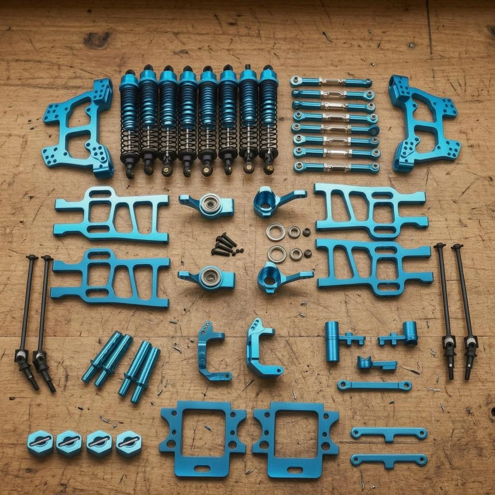 

RC Monster Truck Upgrade Kit Lightweight Chassis Damping System Hardware Kit Chassis Connection Mount Corrosion Resistant