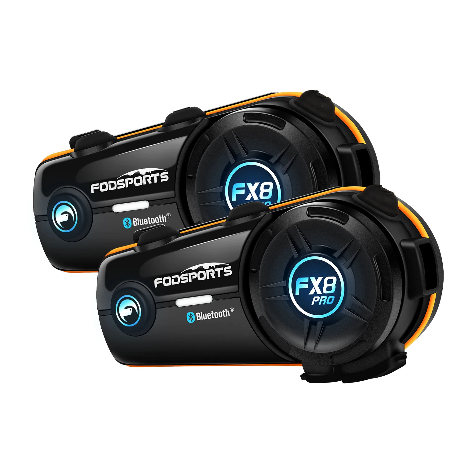2 Pieces FX8 pro Motorcycle Helmet Bluetooth Headset 10 Riders 2KM Intercom Speakers for Motorbike Communication