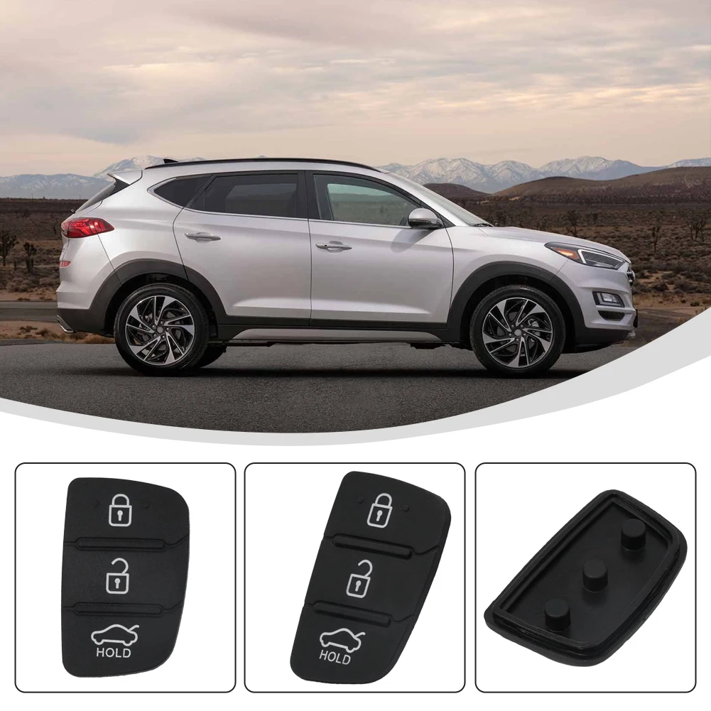Replacement Rubber 3 Button Pad For Hyundai Creta I20 I40 Tucson Elantra Santa Fe Solaris Ix35 Ix45 Remote Car Repair Key Shell
