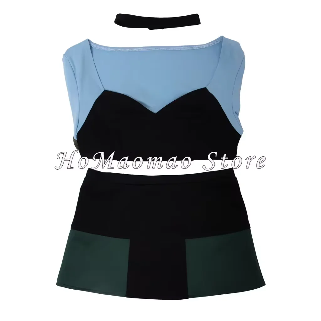 Total Drama Island Gwen Cosplay Kostüm Crop Top und Miniröcke komplette Set Karneval Outfits mit Krawatten für Frauen