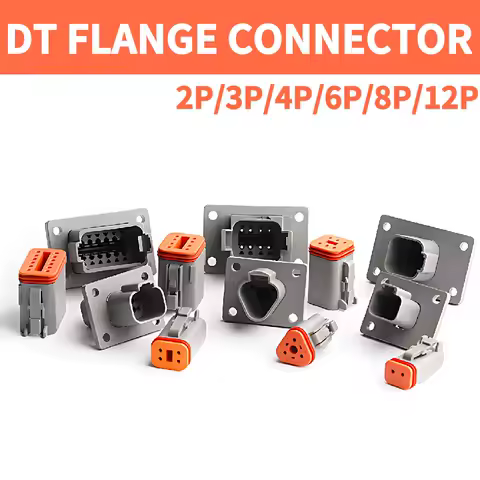 Deutsch DT Series Multi-Position Deutsch DT04 Series (2P/3P/4P/8P/12P) IP68 Connector | Fixed Flange Design for Trucks &amp; Buses​
