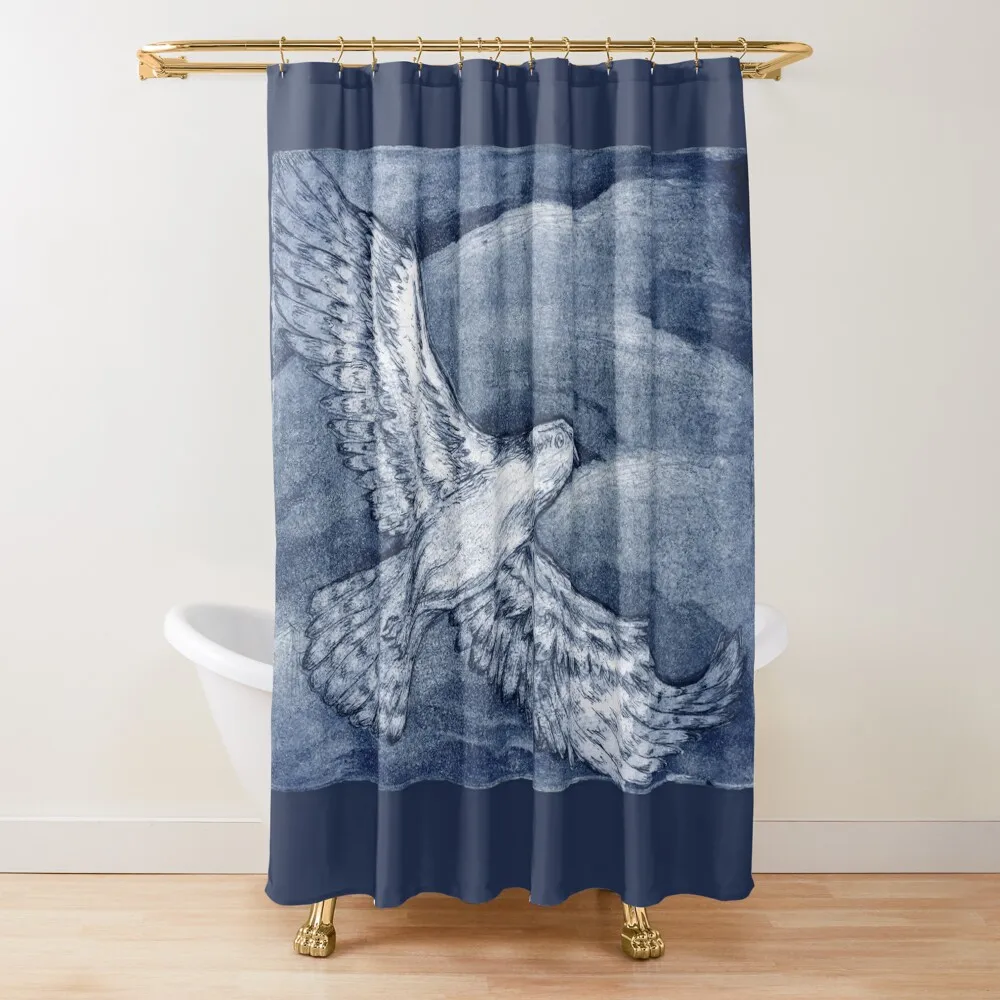 

As Above (Osprey Etching) Shower Curtain For Bathroom Shower Cover For Bathroom Curtain