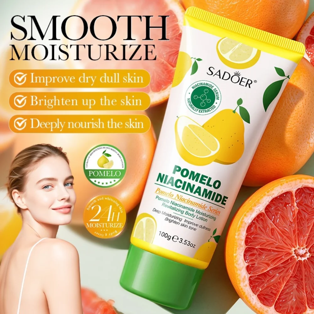SADOER Pomelo Niacinamide Body Lotion with Lightweight and Non-Greasy Texture Moisturizing and Nourishing Skin Care for Dry Skin