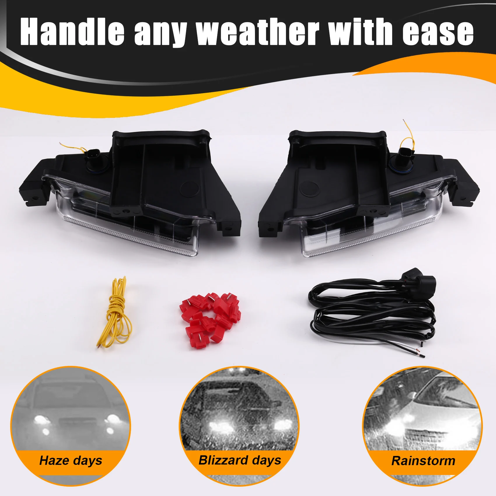 

L10A White Fog Lights Daytime Running Lights Yellow Turn Signal For Chevy Camaro ZL1 RS 1LT 2016 2017 2018 2019