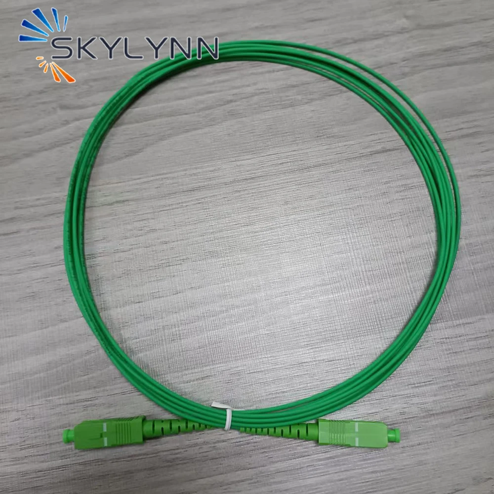 Customized 100 PCS SC/APC-SC/APC Single Mode G657A2 Simplex Core 1.6mm Diameter Fiber Optic Patch Cord Green LSZH Jacket 3.5M