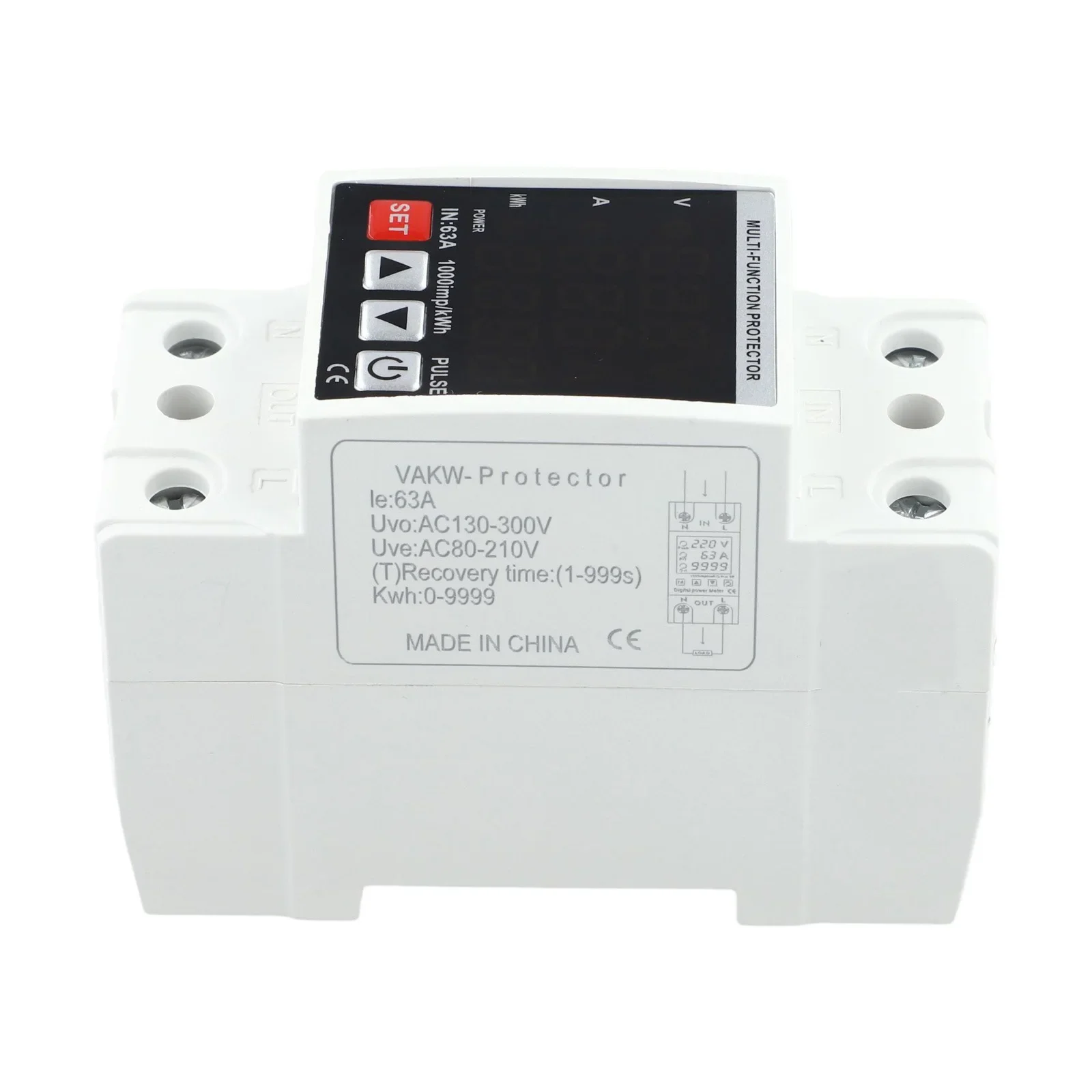 Power Monitor Flame Retardant Electricity Meter Energy Meter AS SHOWN Screw-free Installation High-precision Measurement