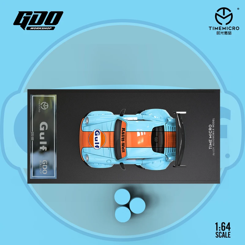 TM TimeMicro GDO 1:64 RWB 993 GULF Diecast Model Car Kids Toys Gift