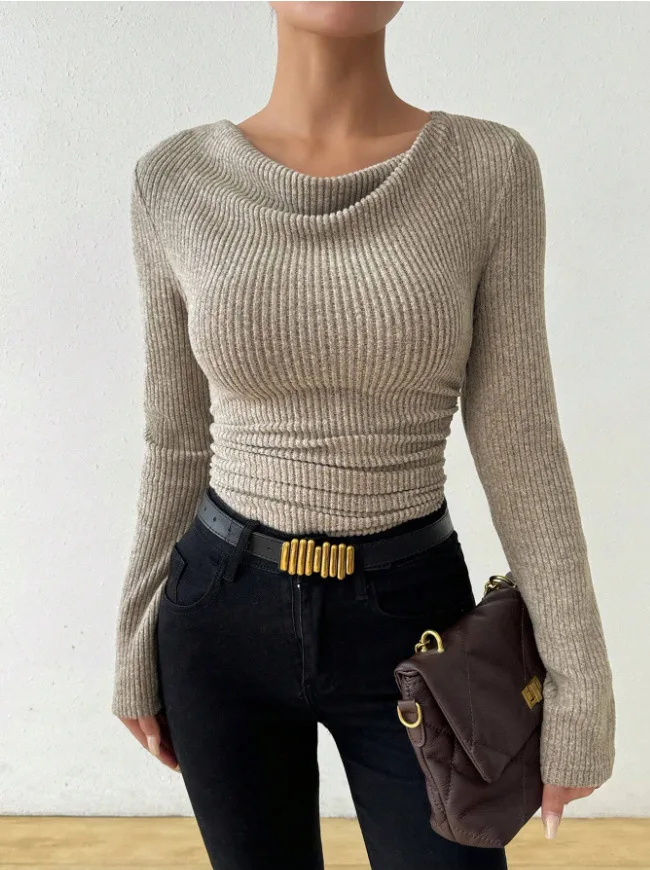 

Blusas Mujer Blouses Top FemmeTops Women Blusas 2025 Casual Long Sleeve Knit Blouse Women Knitted Pullovers Chic Lady T-shirts