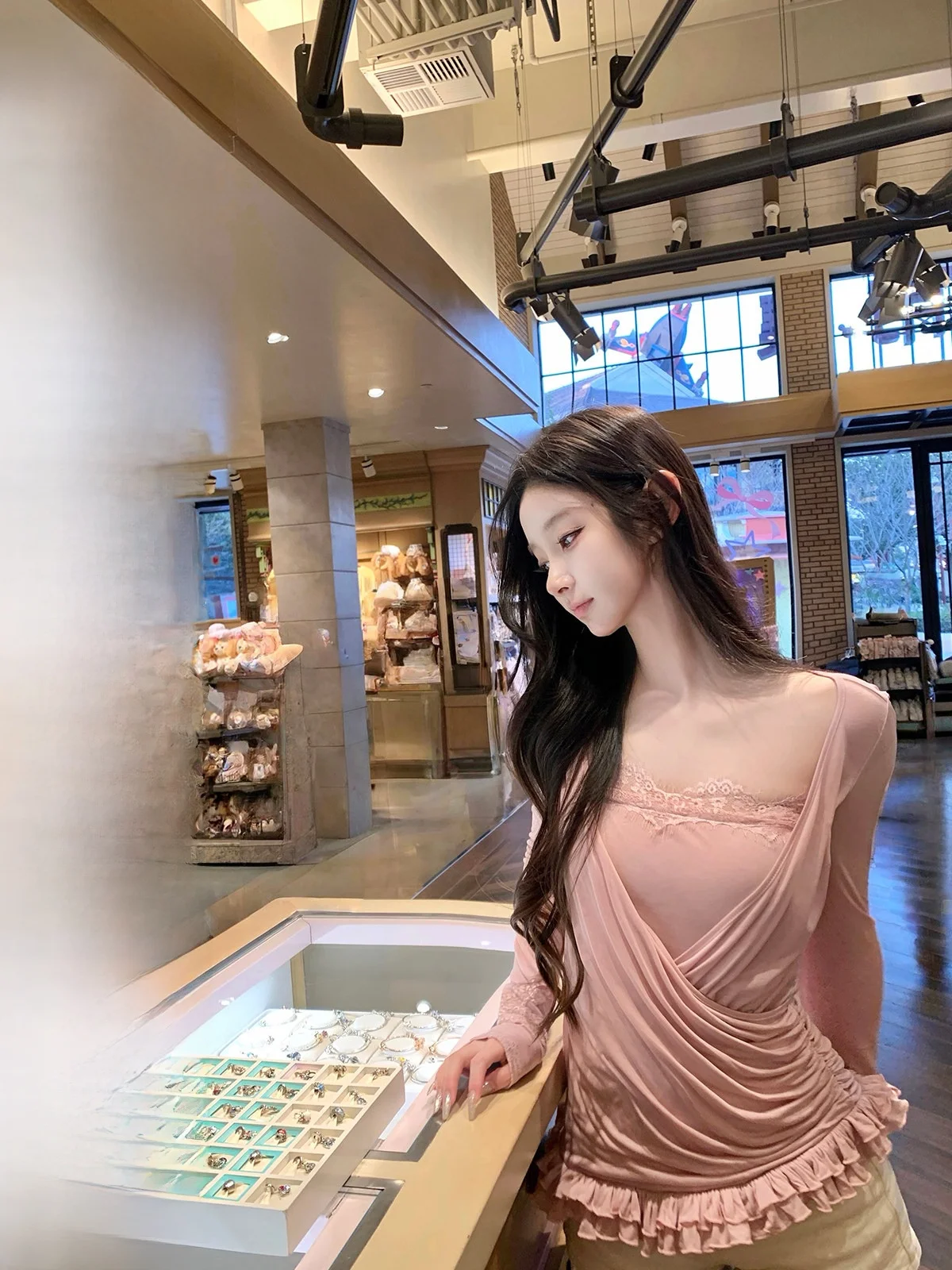 

Pure Desire Sle Hotdog Spicy Pure Desire Lace Underwear Tank Top Women's Casual Long Sve Square Collar Stand Fit T-irt