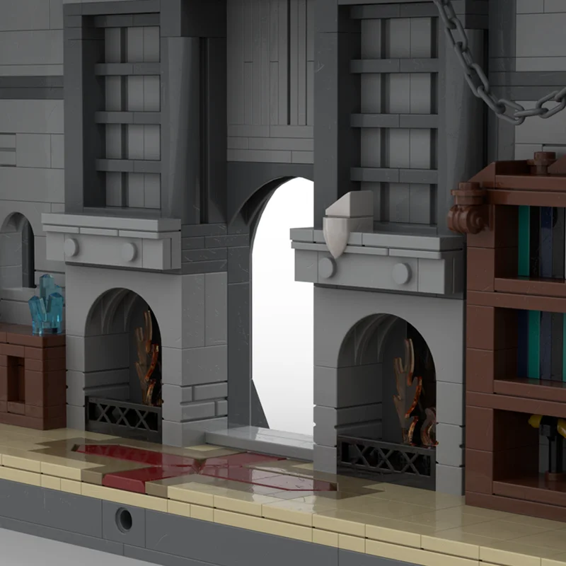 Moc قوالب بناء الألعاب الشهيرة نموذج القوطية كلية التكنولوجيا وحدات كتلة هدايا العيد لعب للأطفال لتقوم بها بنفسك مجموعات الجمعية #5