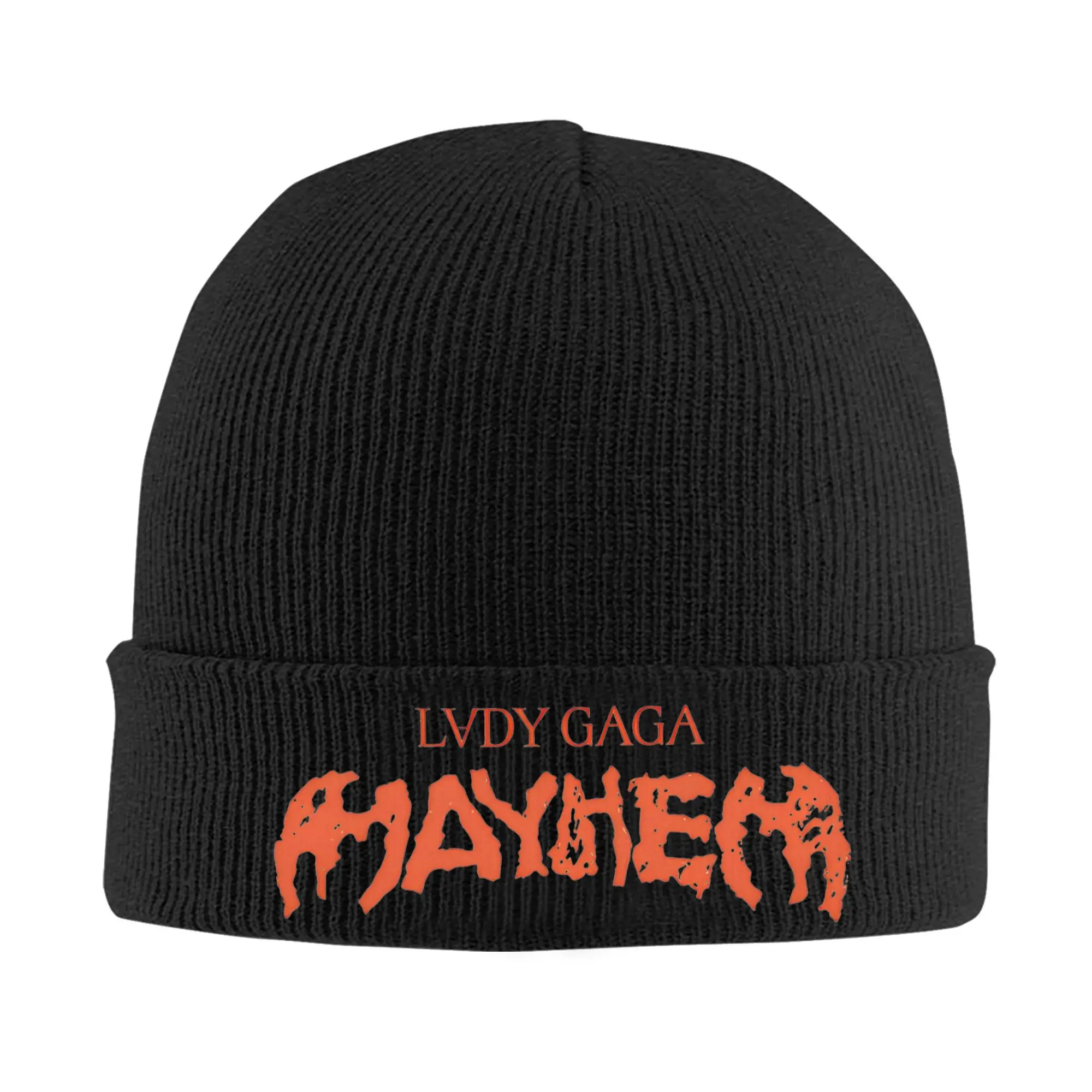 Lady Gaga Mayhem Album Logo Knit Hat Beanies Winter Hat Warm Acrylic  Street  Cap Men Women Gift