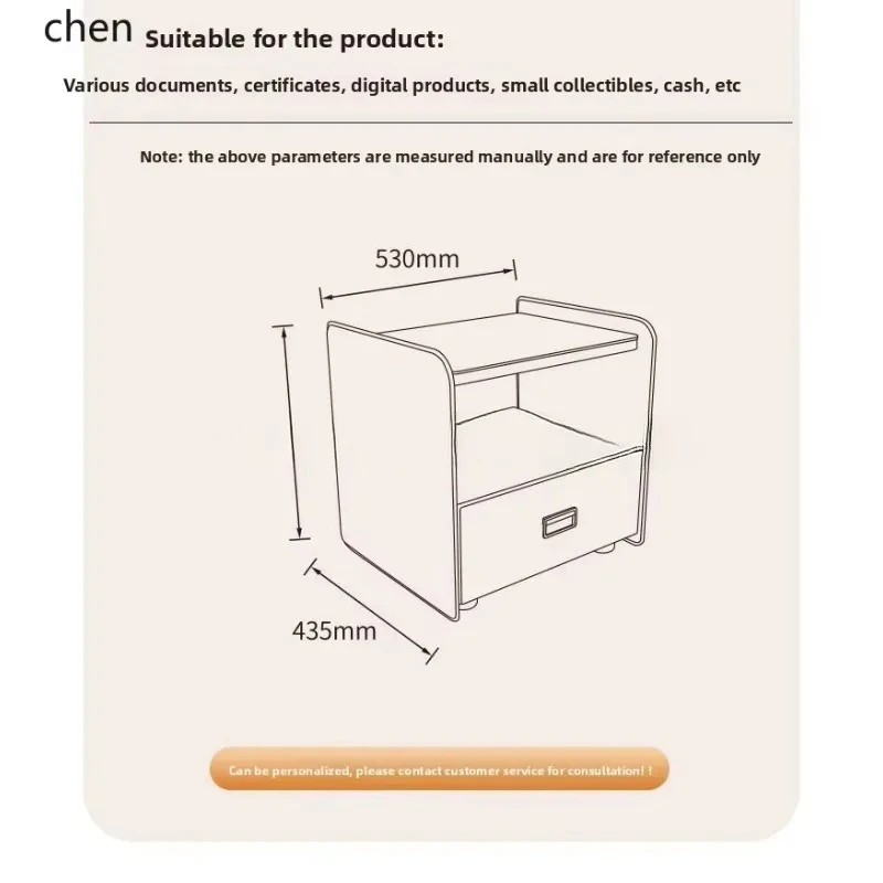 PYH Multifunctional Bedside Table with Fingerprint Password Touch Control and Wireless Charging
