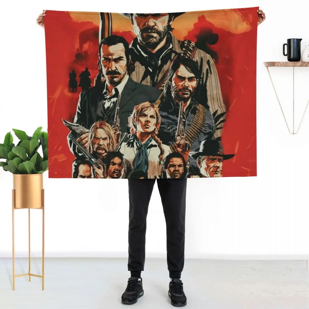 

cool art works of rdr 1 and 2 online game cool Throw Blanket Men's Soft Warm Throw Blanket for Couch