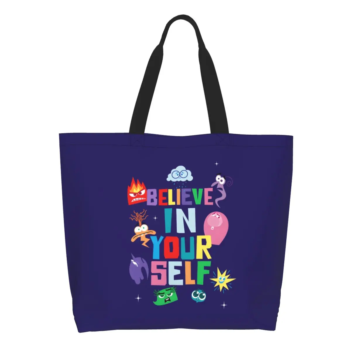 

Custom Kawaii Printing Inside Out Tote Shopping Bags Reusable Canvas Shopper Shoulder Fantasy Animation Handbag