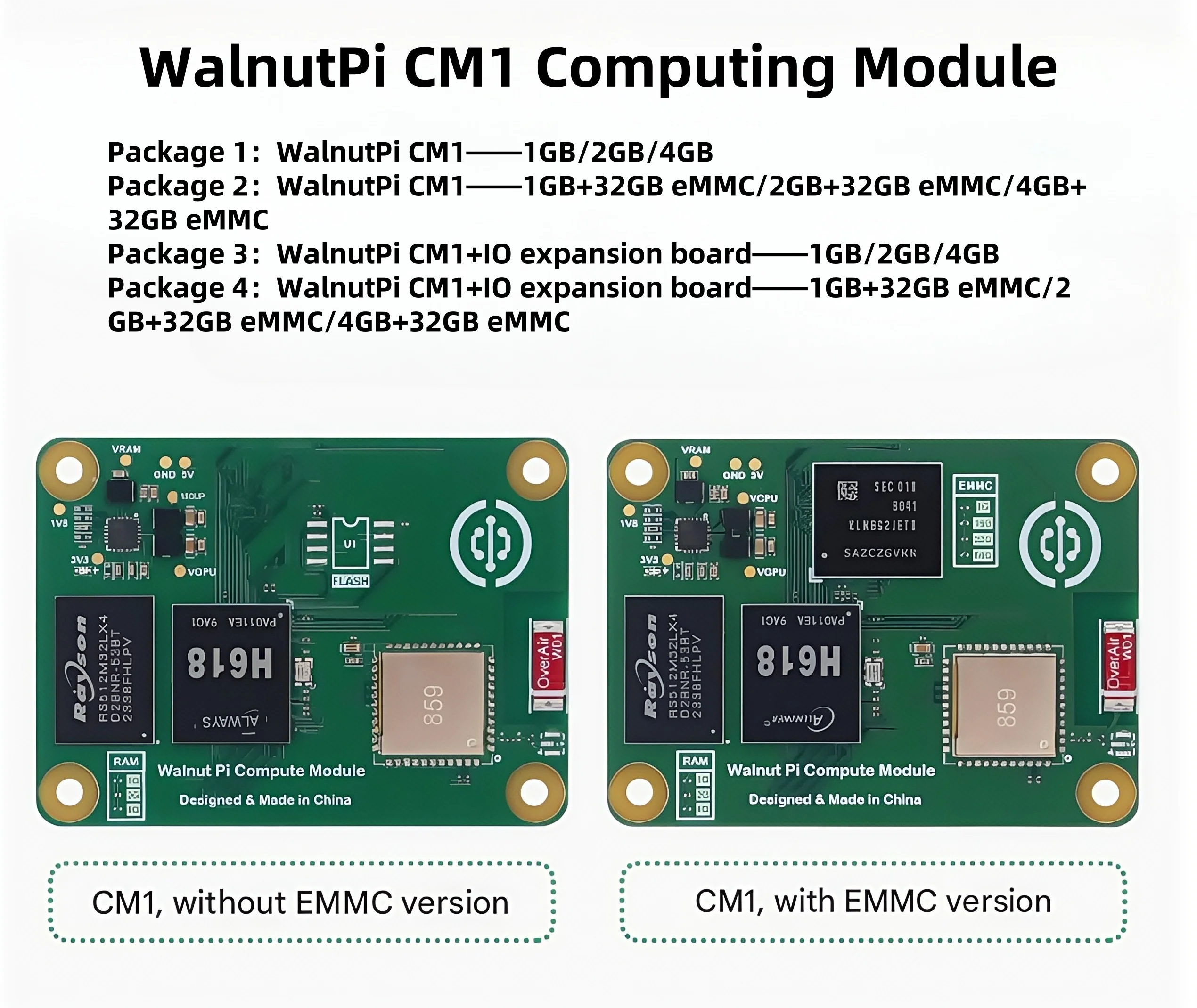 

Вычислительный модуль WalnutPi CM1, 1 ГБ/2 ГБ/4 ГБ, плата расширения ввода-вывода, плата разработки Linux, основная плата Allwinner H618, Raspberry Pi CM4