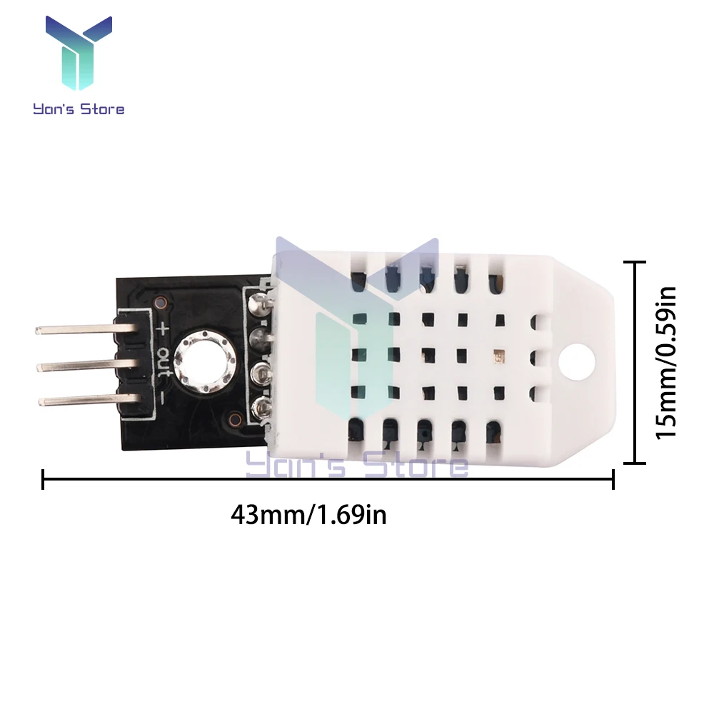 Sensor Digital de temperatura y humedad, 2 piezas, DHT22/AM2302, módulo de temperatura y humedad con línea DuPont, DC3.3-5.5V -40 ~ 80 ℃