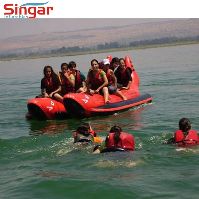 Inflatable PVC Boat Red Shark Banana Water Boat For Sale