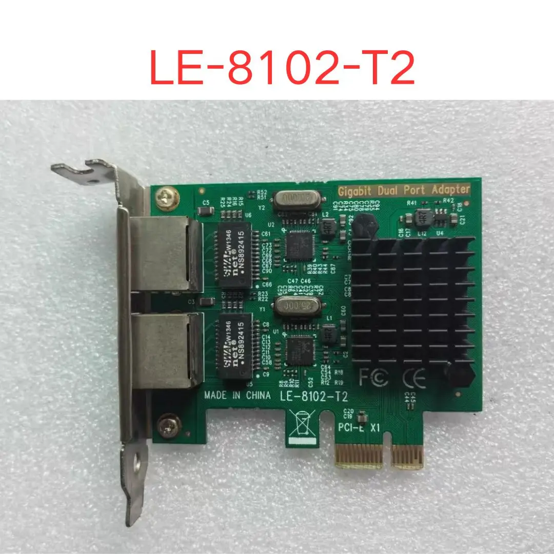 used LE-8102-T2 PCI-E dual port gigabit network card test OK Fast shipping