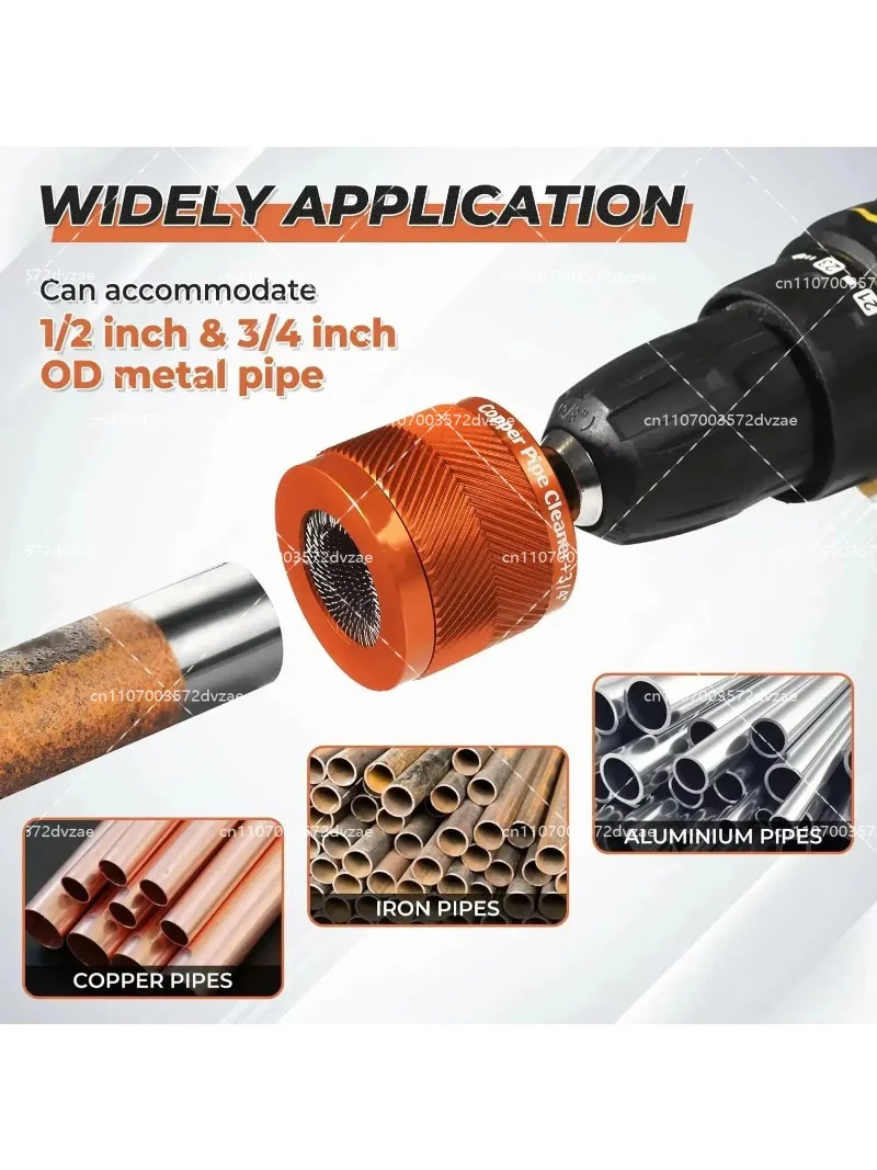 Metal  Pipe Cleaner Brush Copper Pipes Cleaning  Tube Cleaning Brush Polishing et For Power Drill