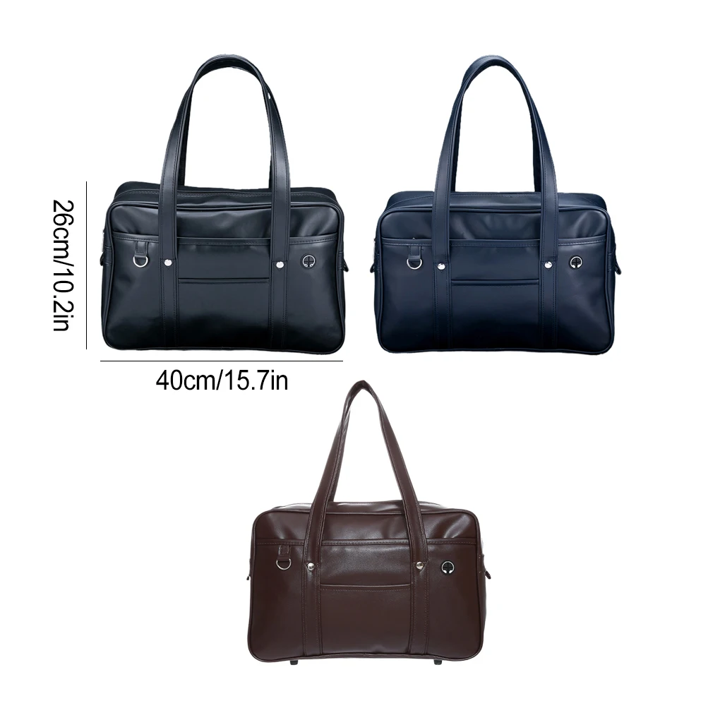 Japanese Two-dimensional Student JK Uniform Bag Girl PU Schoolbag Wear-resistant Waterproof One-shoulder Messenger Handbag Large