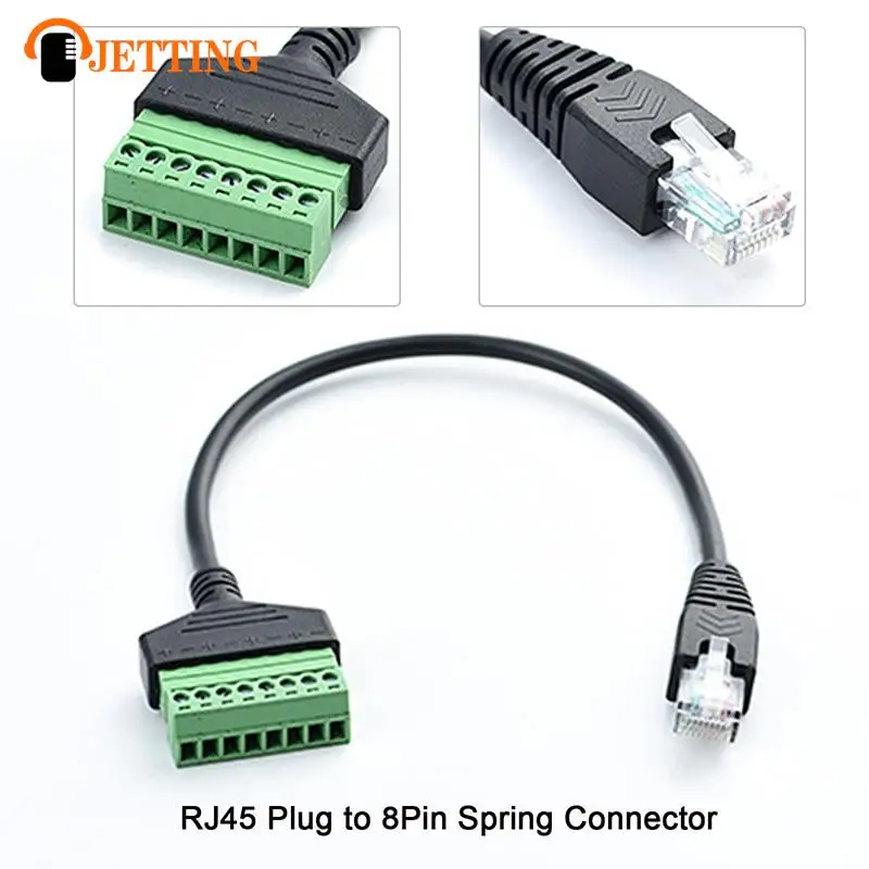 1pc RJ45 Ethernet Male To 8 Pin AV Terminal Screw Adapter Converter Block Plug cable