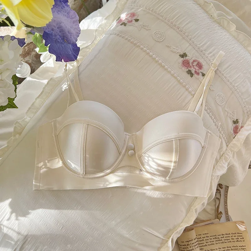 YUQI'S القرمزي خمر مجموعة الملابس الداخلية رفع تأثير تمثال نصفي صغير فيكتورياس سر نمط Wirefree الصدرية زودياك سنة هدية مثير محسن #1