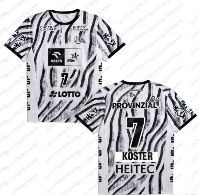 2026-27 Andreas Wolff # 33 THW Kiel Home Handball Match Trikot Atmungsaktives, lockeres Outdoor-Sport-T-Shirt für Erwachsene, schnell trocknende Sportbekleidung – Detail 9