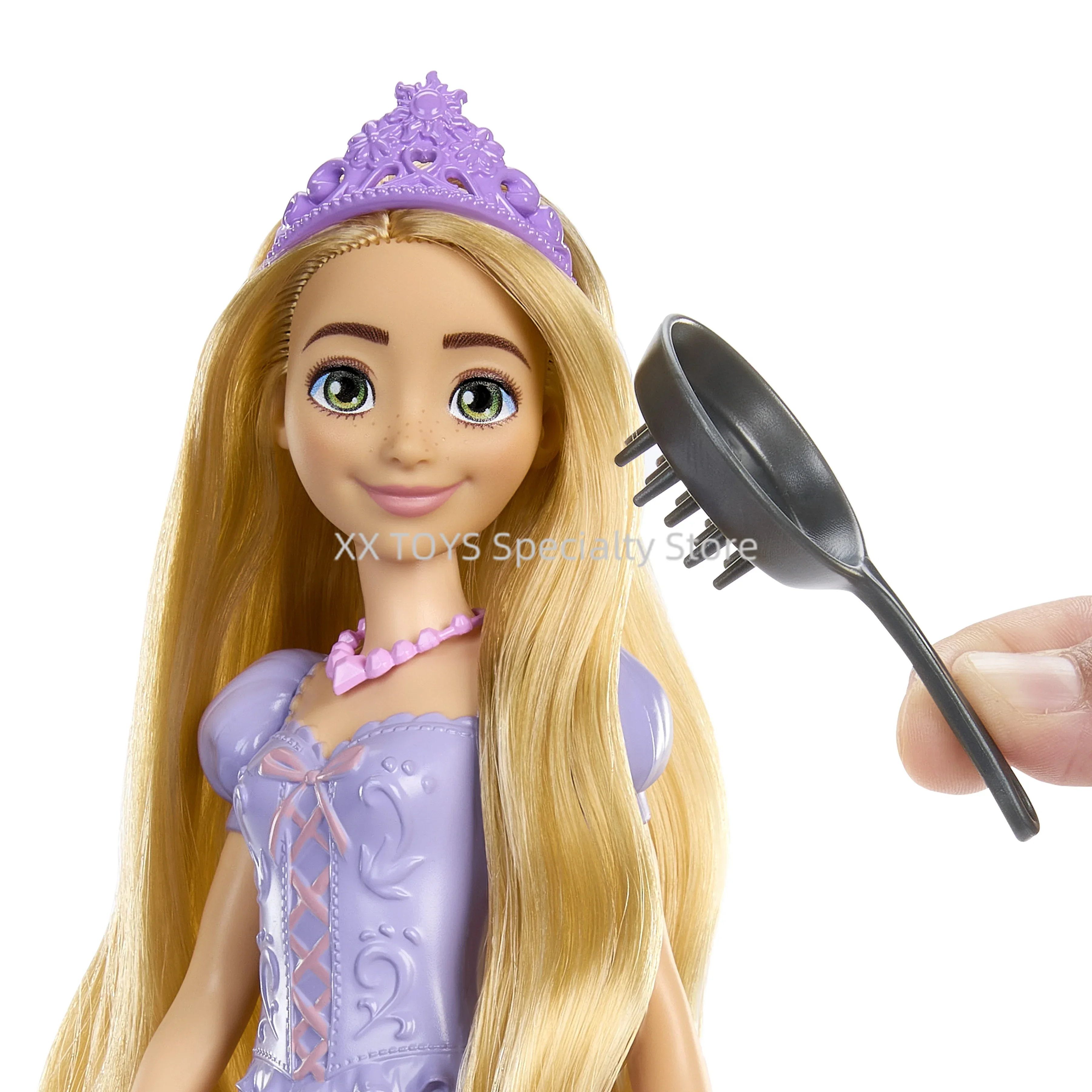 Disney Princess Rapunzel Puppen-Set, Schminktisch und 10, Zubehör für Mädchen, zum Anziehen, Pflege, Spiele, Spielhaus, Spielzeug, Geburtstagsgeschenke