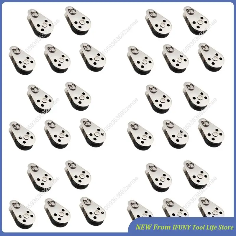 30PCS Stainless Steel M25 Pulley Block Hanging Wire Towing Wheel Lifting Wire Rope Cable Pulley Roller New